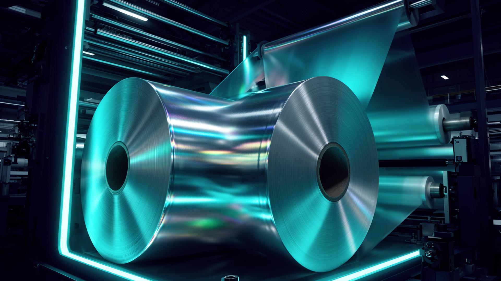 Industrial flexible packaging film rolls in EZPACK facility